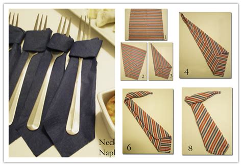 How To Fold Napkin In Neck Tie Shape Step By Step Diy