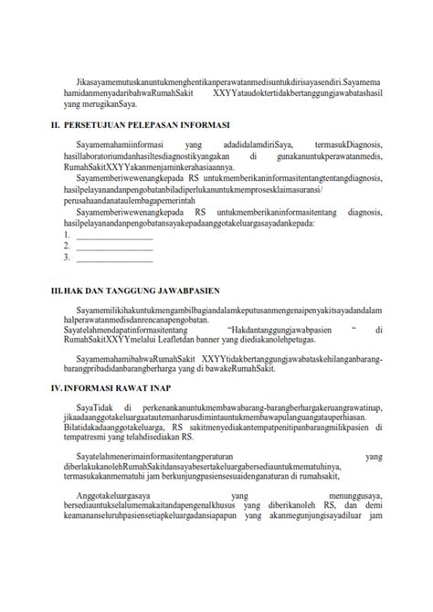 Contoh Form Dokumen Persetujuan General Consent ~ Akreditasi JCI Rumah