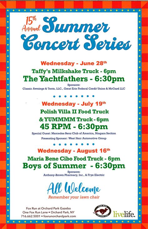 Fox Run Summer Concert Series – Boys of Summer | Everything OP