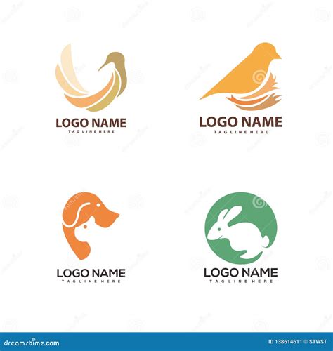 Modern Animal Logo And Icon Stock Vector Illustration Of Love Nature