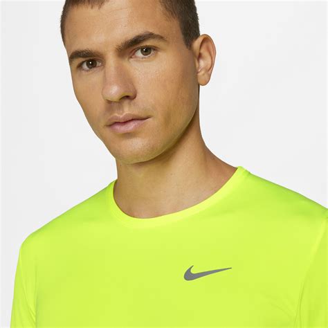 Nike Mens Dri Fit Miler Long Sleeve Voltreflective Silver Running