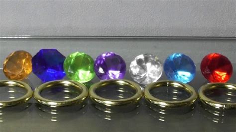 7 Chaos Emeralds And 5 Power Rings Sonic The Hedgehog Series Game Figures