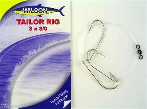 Wilson Tailor Fishing Rig 3x30 Hook Setup 40lb Clear Mono Leader