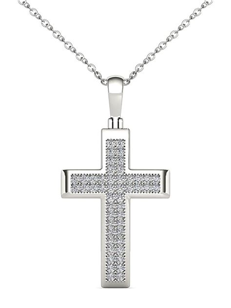 Imperial 16ct Tdw Diamond Sterling Silver Cross Necklace Walmart