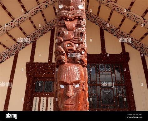 Wharenui Or Maori Meeting House Tamatekapua Marae Ohinemutu Te Arawa Tribe Rotorua Rotorua