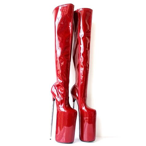 ultra thigh or crotch high boots extreme platform 30cm high heel metal stiletto ebay