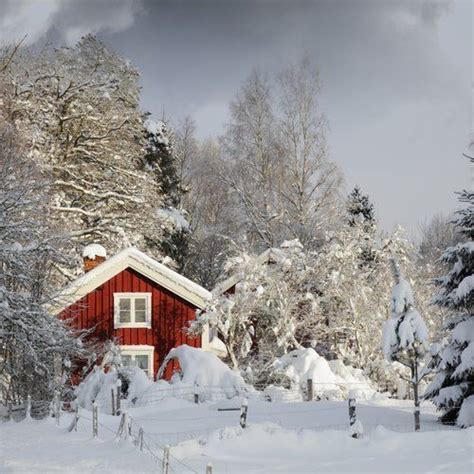 Winter In Sweden Красные дома Коттеджи Дом