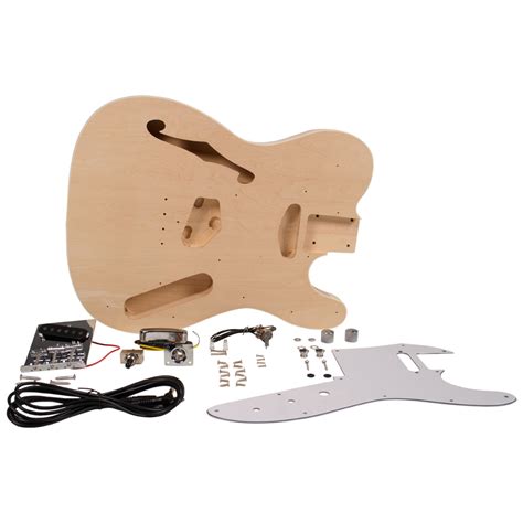 Diy Tele Style Semi Hollow Electric Guitar Kit Unfinished Luthier
