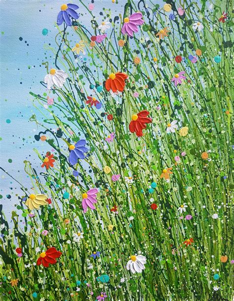 Wild Flower Meadows 2 Flower Art Painting Flower Painting Canvas