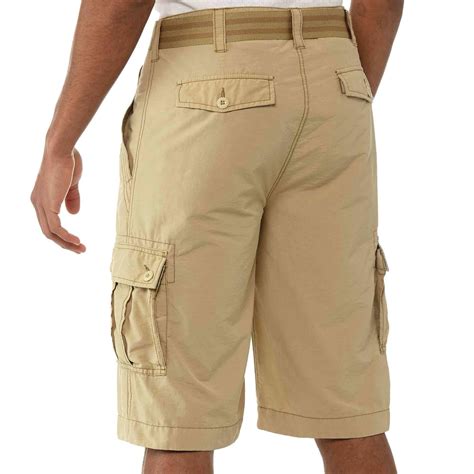 Wearfirst Cotton Nylon Stripe Belted Cargo Shorts Shorts Clothing