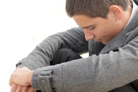 Depression Sad And Poor Man On The Street Stock Photo Image Of