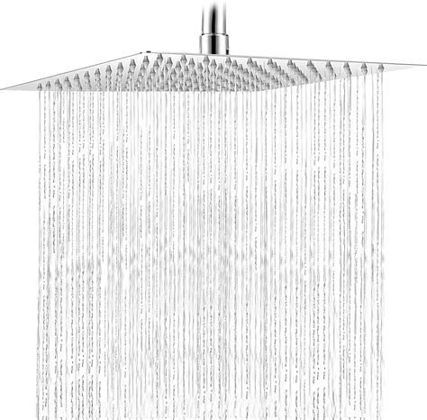 buy 16 inch rain shower head square stainless steel high pressure shower head large brushed