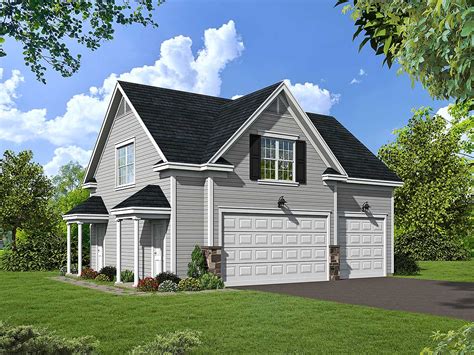 This garage apartment plan has a modern rustic feel with a unique blend of textures including stone, siding, and wood. Attractive Garage Apartment - 68421VR | Architectural Designs - House Plans