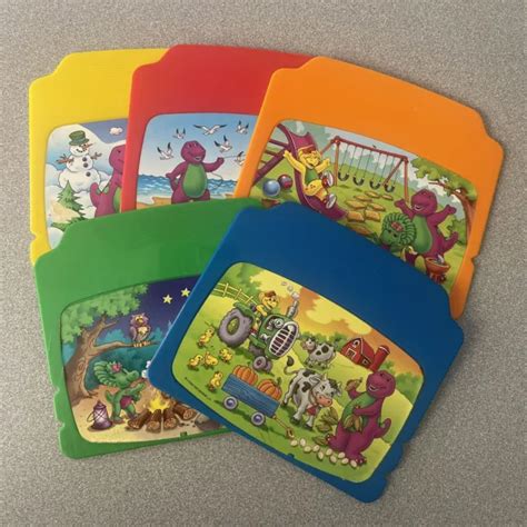 Vintage Barney Learning Fun Laptop 5 Interactive Cards 2002 Cards Only