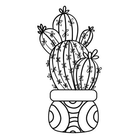 Multiple Cactus Pot Drawing Silhouette Transparent Png And Svg Vector File