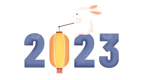 2023 Cartoon Cute Word Art Rabbit Year Bunny 2023 Years Wordart Png