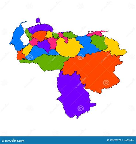 Mapa Político De Venezuela Ilustración Del Vector Ilustración De Arte