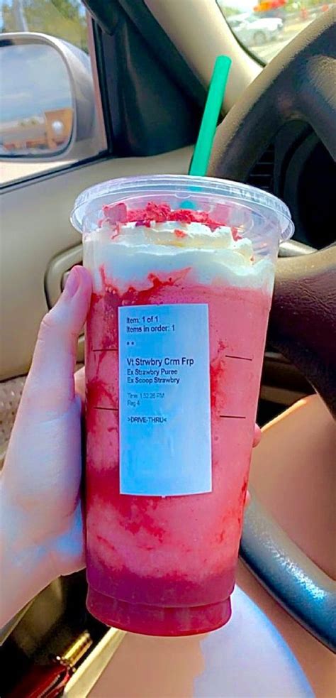 These Starbucks Drinks Look So Yummy Strawberry Cream Frappuccino In
