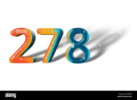 3d Number 278 Two Hundred Seventy Eight Lively Colours Stock Photo Alamy