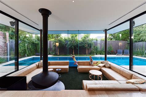 Also, the quantity of room decor available extends to wall art, room decals, night lamps, and even dresser home bunch interior design ideas via. Swimming Pool House Featuring a Sunken Living Room | Home ...