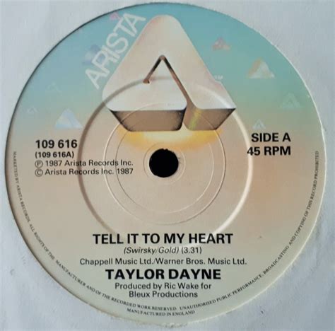 Taylor Dayne Tell It To My Heart 7 Inch Buy From Vinylnet