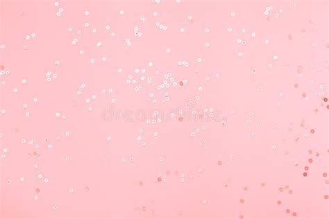 Pink Confetti And Stars And Sparkles On Pink Background Stock Image
