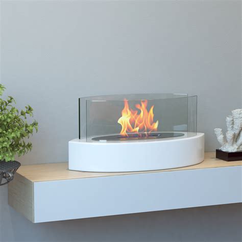 Veranda Tabletop Portable Bio Ethanol Fireplace In White Et7