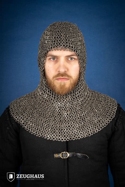 Flatring Riveted Chainmail Hood 9 Mm Stainless Steel
