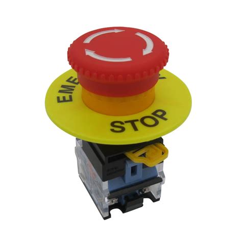 22mm 2 Nc Red Mushroom Latching Emergency Stop Push Button Switch 10a