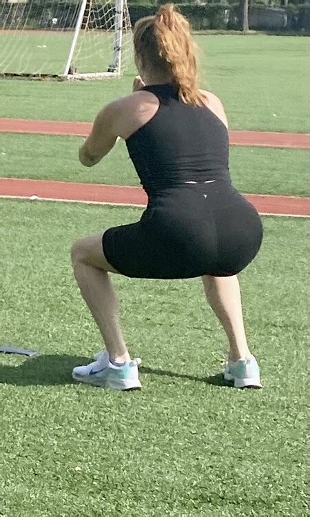 Athletic Blond Big Ass Squatting And Sweaty Ass Bending Over Spandex