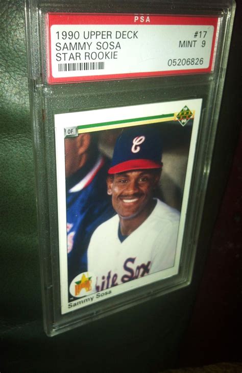 Sammy Sosa, 1990 Rookie, Upper Deck PSA MNT 9. Sammy Sosa, Upper Deck