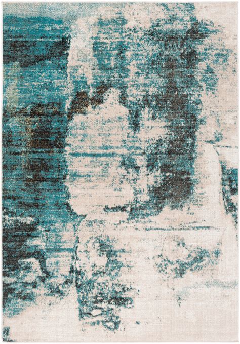 Surya Rafetus Ets 2354 Teal Synthetic Abstract Rug From The Modern Rug