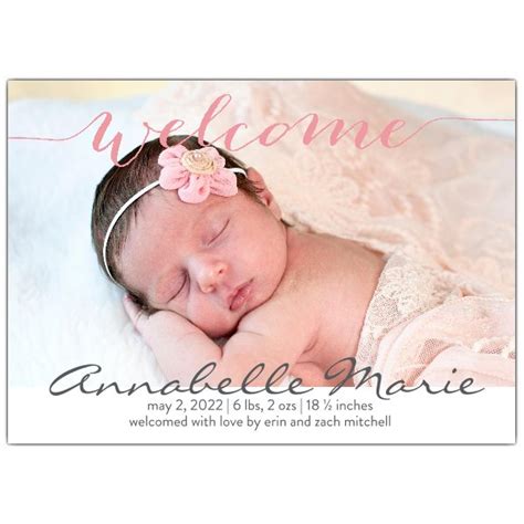 Introducing Baby Girl Photo Birth Announcement Paperstyle