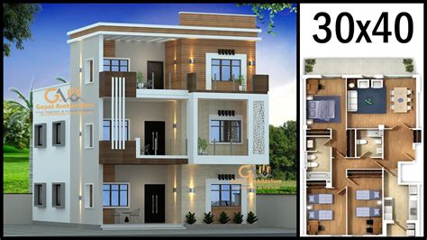 30 0x40 0 3d House Design With Layout Map 30x40 3bhk House Plan