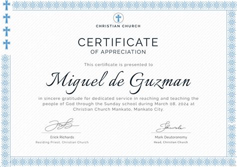 Printable Religious Certificate Of Appreciation Template Doc