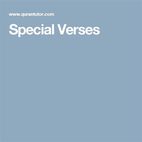 Special Verses Verses Special Islam