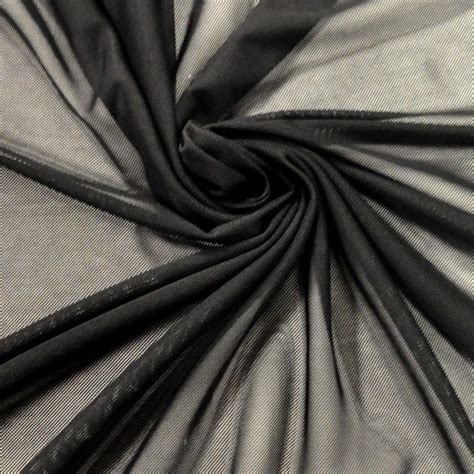 Black Nylon Power Mesh Fabric By The Yard Soft Sheer Drape Etsy
