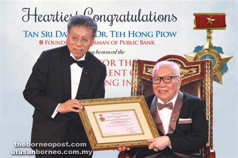 Public bank, public mutual gregsvideo presents to you tan sri dato' sri dr. Tan Sri Teh Hong Piow terima Medal Bagi Pembangunan ...