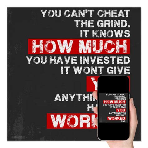You Cant Cheat The Grind Success Motivation Poster Zazzle