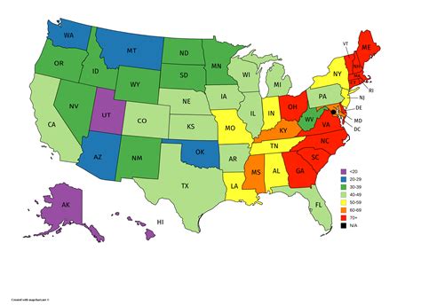 Us States By Amount Of Governors That Have Been Elected 5175x3762 Rmapporn