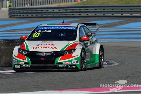 Photo about tiago monteiro, wtcc race in estoril, portugal 2008. Podium for Tiago Monteiro at Paul Ricard!
