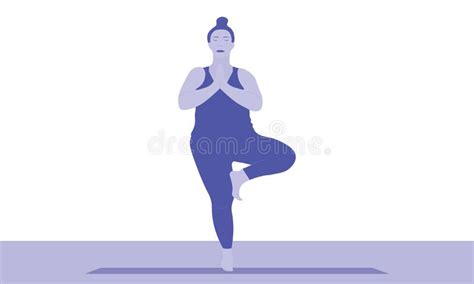 Woman Tree Pose Floor Stock Illustrations 23 Woman Tree Pose Floor