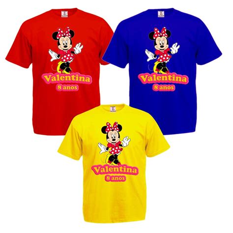 Camiseta Colorida Kit Com 3 Minnie Vermelha No Elo7 Gil Mega Brindes