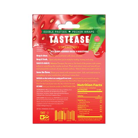Tastease By Pastease Strawberry Candy Edible Pasties And Pecker Wraps