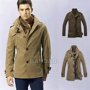 Mens Dust Coat Trench Wind Jacket Casual Slim Fashion