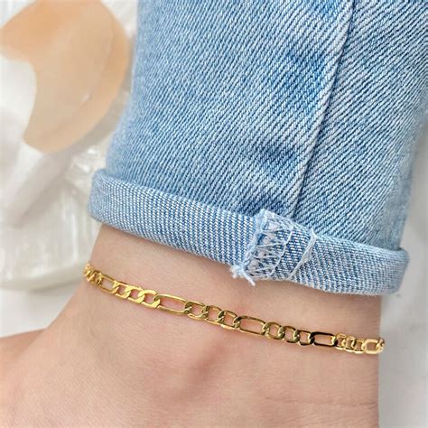Gold Chain Anklet Thick Gold Chain Anklet 24k Gold Chain Etsy