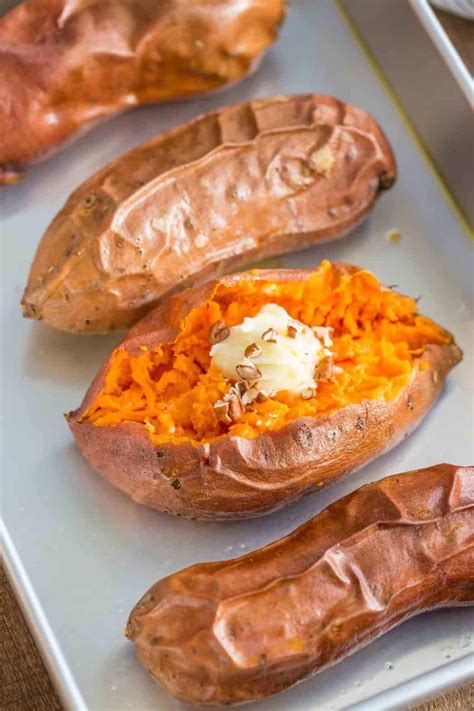 Maximize the space in your hot oven by roasting several sweet potatoes at once. Easy Baked Sweet Potatoes - Dinner, then Dessert