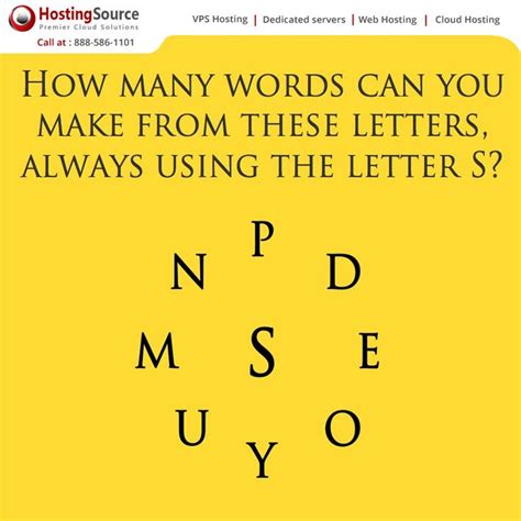 How Many Words Can You Make From These Letters Always Using Letter S