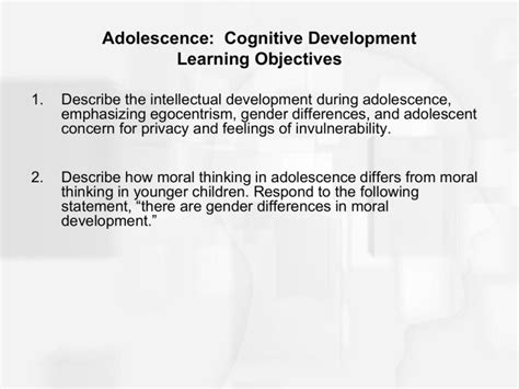 Adolescence Cognitive Development