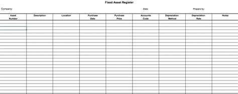 Fixed Asset Register Format In Excel Free Download Professionaldwnload
